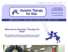 Tablet Screenshot of dynamictherapyforkids.com